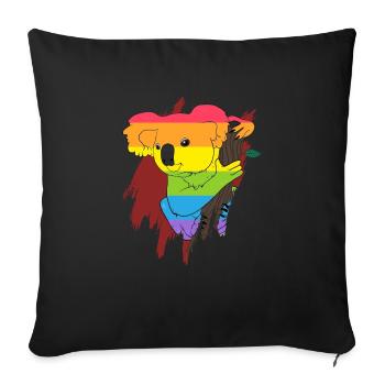 LGBT Gay Gay Pride CSD Lesbian Gay Lesbian - Sofa pillowcase 17,3'' x 17,3'' (45 x 45 cm) - black - Front