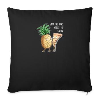 Pizza Hawaii I Ananas Pizzeria Motiv für - Sofakissenbezug 45 x 45 cm - Schwarz - Vorne