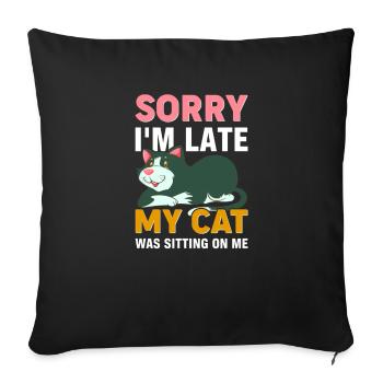 Drôle de chats proverbes chat sort - Housse de coussin décorative 45 x 45 cm - noir - Devant