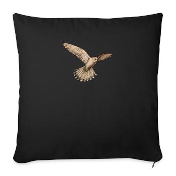Turmfalke I Greifvogel Beizjagd Motiv für Falkner - Sofakissenbezug 45 x 45 cm - Schwarz - Vorne