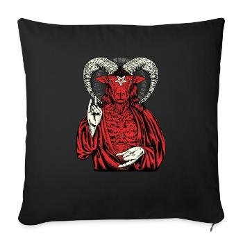 Satanische Rote Ziege Baphomet Goth - Sofakissenbezug 45 x 45 cm - Schwarz - Vorne