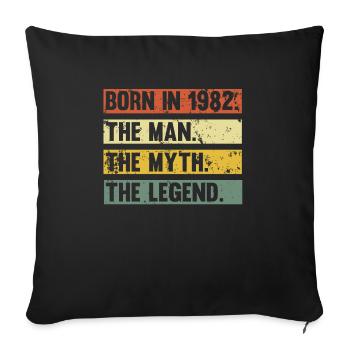 Vintage 1982 82 Birthday Retro Vintage Gift - Sofa pillowcase 17,3'' x 17,3'' (45 x 45 cm) - black - Front