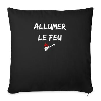 Allumer Le Feu Guitare Guitariste - Housse de coussin décorative 45 x 45 cm - noir - Devant