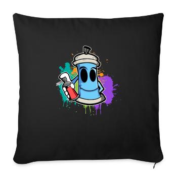 Spray Canister Graffiti Artist - Housse de coussin décorative 45 x 45 cm - noir - Devant