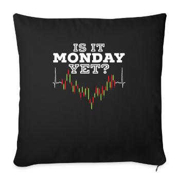 C’est déjà lundi Trader Trader - Housse de coussin décorative 45 x 45 cm - noir - Devant