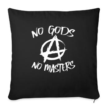No God No Master Atheist Agnostic - Sofa pillowcase 17,3'' x 17,3'' (45 x 45 cm) - black - Front