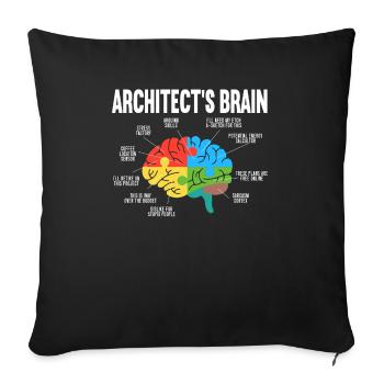 Architect Brain Humor Architecture Architect - Sofa pillowcase 17,3'' x 17,3'' (45 x 45 cm) - black - Front
