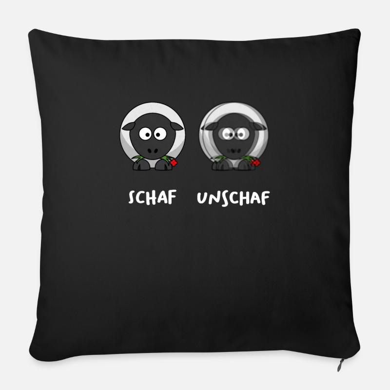 lustiges schaf unschaf T-Shirt - Sofakissenbezug 45 x 45 cm - Schwarz