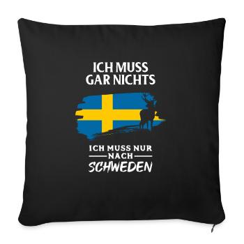 Schweden - Sofakissenbezug 45 x 45 cm - Schwarz - Vorne