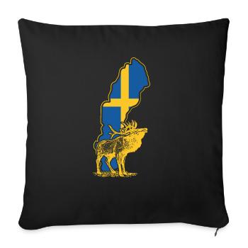 Suède Tshirt Elch - Housse de coussin décorative 45 x 45 cm - noir - Devant