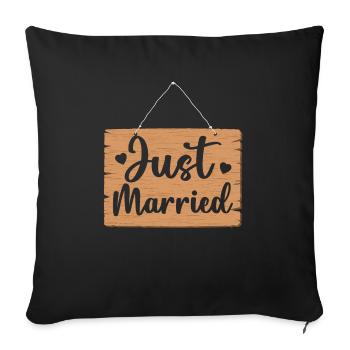 Just Married Schild - Housse de coussin décorative 45 x 45 cm - noir - Devant