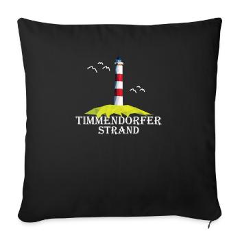 Timmendorfer Strand Ostsee Urlaub Souvenir - Sofakissenbezug 45 x 45 cm - Schwarz - Vorne