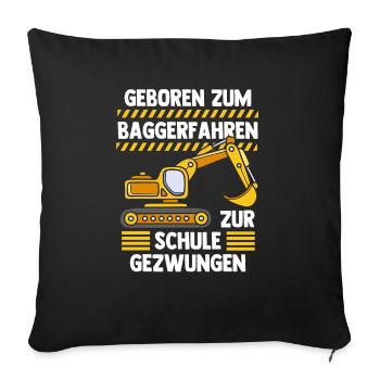 Bagger - Sofakissenbezug 45 x 45 cm - Schwarz - Vorne