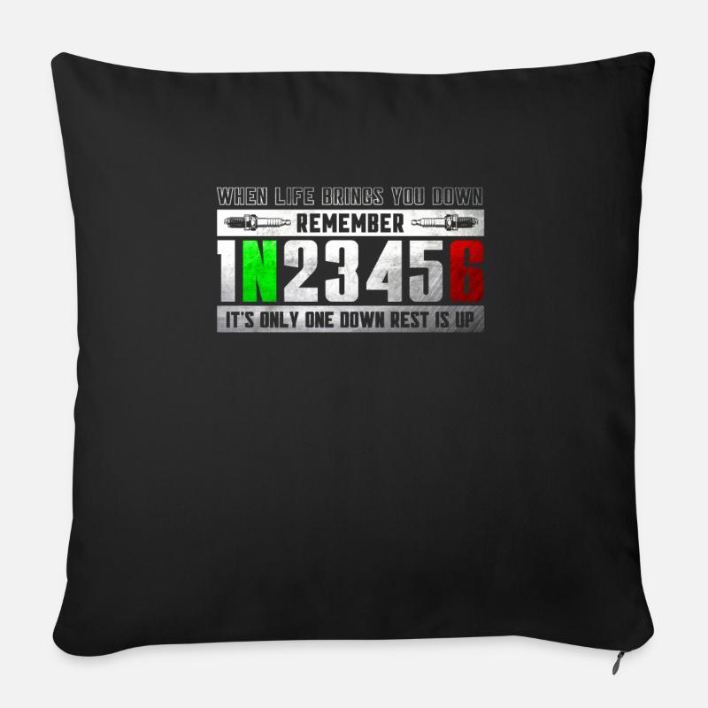 1N23456 Motorradschaltung Motorrad Biker Geschenk - Sofakissenbezug 45 x 45 cm - Schwarz