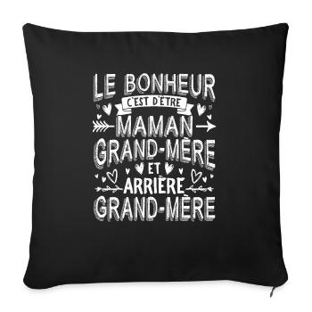 Arrière-Grand-Mère - Housse de coussin décorative 45 x 45 cm - noir - Devant