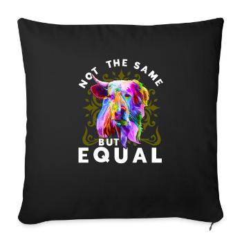 Not The Same But Equal Vegan Veganismus Geschenk - Sofakissenbezug 45 x 45 cm - Schwarz - Vorne