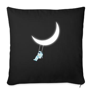Astronaute swing lune - Housse de coussin décorative 45 x 45 cm - noir - Devant