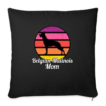 Belgian Malinois Mom I Retro Mechelaar Mom - Housse de coussin décorative 45 x 45 cm - noir - Devant