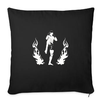 Muay Thaï - Housse de coussin décorative 45 x 45 cm - noir - Devant
