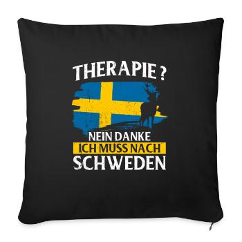 Schweden Geschenk Stockholm Schwedisch Malmö Fika - Sofakissenbezug 45 x 45 cm - Schwarz - Vorne