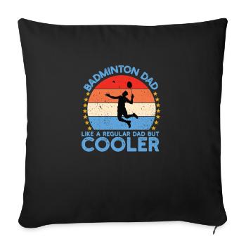 Badminton Dad Federball - Sofa pillowcase 17,3'' x 17,3'' (45 x 45 cm) - black - Front