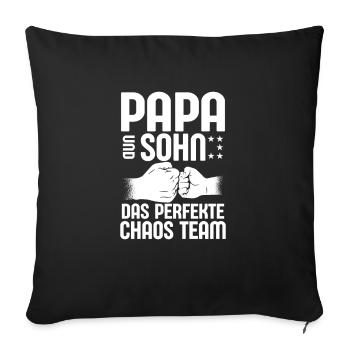 Papa fils fils de devenir père 2021 cadeau - Housse de coussin décorative 45 x 45 cm - noir - Devant