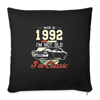 Vintage 1992 92 Birthday Retro Vintage Gift - Sofa pillowcase 17,3'' x 17,3'' (45 x 45 cm) - black - Front