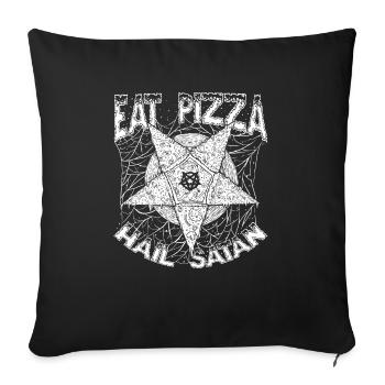 Essen Sie Pizza Hail Satan Lustige Goth - Sofakissenbezug 45 x 45 cm - Schwarz - Vorne