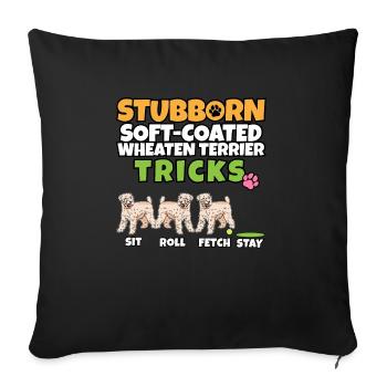 Stubborn Soft-Coated Wheaten Terrier Tricks I - Housse de coussin décorative 45 x 45 cm - noir - Devant