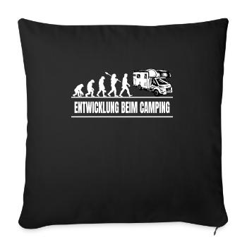 Lustiger Camper Camping Spruch - Sofakissenbezug 45 x 45 cm - Schwarz - Vorne