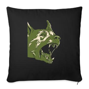 Kampfhund - Sofakissenbezug 45 x 45 cm - Schwarz - Vorne