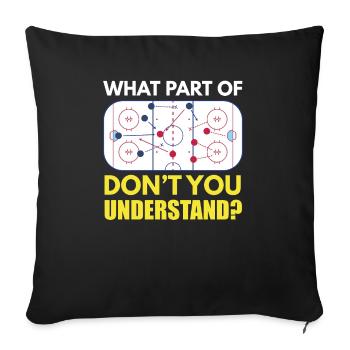 Entraîneur de hockey sur glace séance d’entraînement théorie - Housse de coussin décorative 45 x 45 cm - noir - Devant