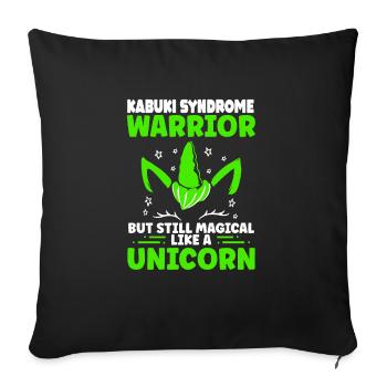 Kabuki Syndrome Awareness Green Magical Unicorn - Sofakissenbezug 45 x 45 cm - Schwarz - Vorne