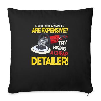 Auto Detailing Car Detailer - Sofa pillowcase 17,3'' x 17,3'' (45 x 45 cm) - black - Front