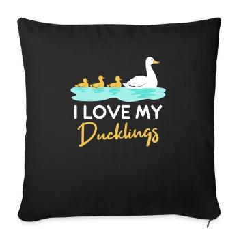 I love my baby ducks ducks Mama Laufente - Sofa pillowcase 17,3'' x 17,3'' (45 x 45 cm) - black - Front
