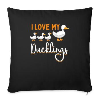 I love my baby ducks ducks Mama Laufente - Sofa pillowcase 17,3'' x 17,3'' (45 x 45 cm) - black - Front