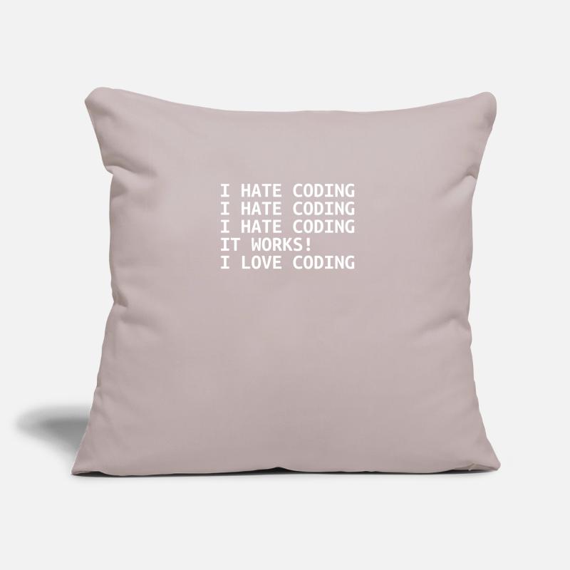 I Hate Coding Software Developer Programming Sofa pillowcase 17,3'' x 17,3'' (45 x 45 cm)