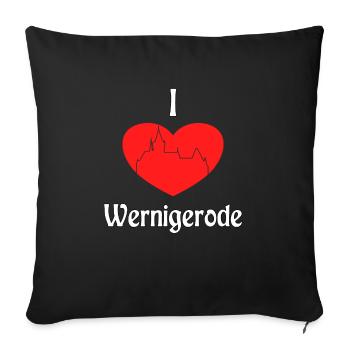 I Herz Wernigerode - Sofakissenbezug 45 x 45 cm - Schwarz - Vorne