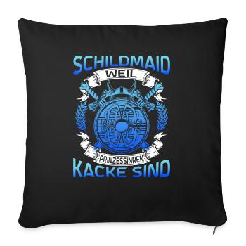 Wikinger Schildmaid Kostüm Lagertha Damen - Sofakissenbezug 45 x 45 cm - Schwarz - Vorne