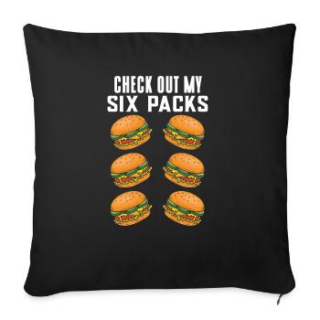 Six Pack Burger - Housse de coussin décorative 45 x 45 cm - noir - Devant