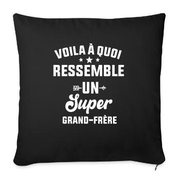 Voila à quoi ressemble un super grand-frère cadeau - Housse de coussin décorative 45 x 45 cm - noir - Devant