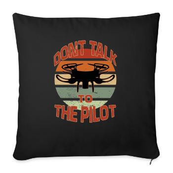 Rétro pilote de drones hobby drones voler des drones - Housse de coussin décorative 45 x 45 cm - noir - Devant