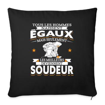 Soudeur Soudure Soudage - Housse de coussin décorative 45 x 45 cm - noir - Devant