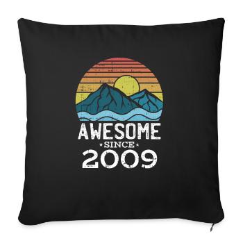 Vintage 2009 09 Birthday Retro Vintage Gift - Sofa pillowcase 17,3'' x 17,3'' (45 x 45 cm) - black - Front