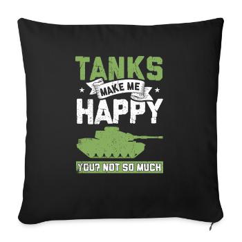 Panzer - Sofakissenbezug 45 x 45 cm - Schwarz - Vorne