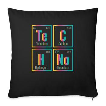 Techno Element House Musique - Housse de coussin décorative 45 x 45 cm - noir - Devant
