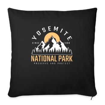 Yosemite National Park Adventure Mountains Gift - Sofa pillowcase 17,3'' x 17,3'' (45 x 45 cm) - black - Front