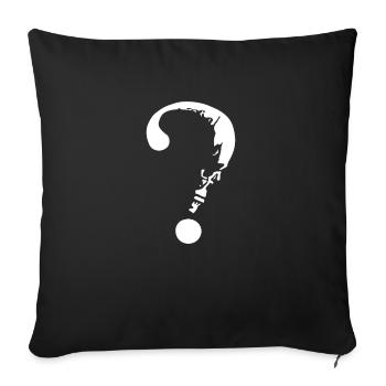 Fragezeichen Totenkopf - Sofakissenbezug 45 x 45 cm - Schwarz - Vorne