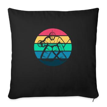 Eishockey - Sofakissenbezug 45 x 45 cm - Schwarz - Vorne
