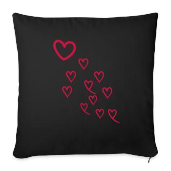 Heart - Sofa pillowcase 17,3'' x 17,3'' (45 x 45 cm) - black - Front